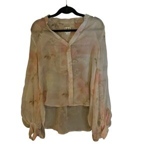 Haute Hippie Pastel Floral Button Down Shirt